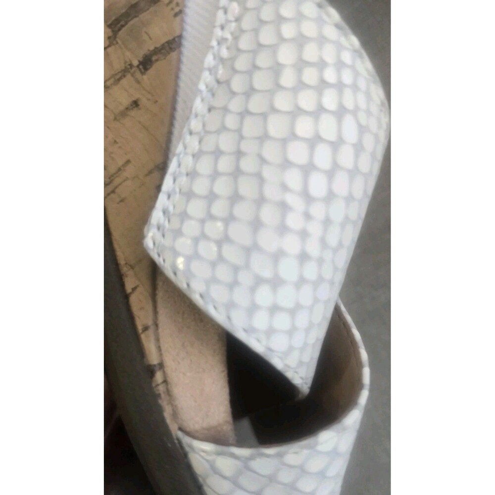 Vionic Leticia Sandals Women 6.5 White Snakeskin Cork Wedge Slide Comfort - Picture 9 of 10